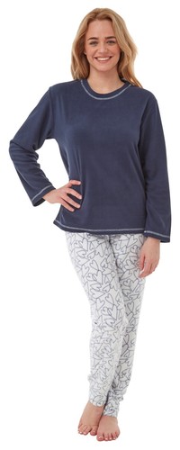 Ladies fleece piece pyjamas - ladies,