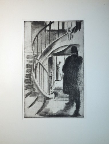 Orlik etching voltaire - etching,