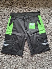 Men's Official Kawasaki Racing Team Shorts - Black/Green - Size 30 - BNWT