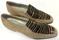 New! Rebeca Sanver UK5.5 tan and black suede low heel loafer shoes with sparkles