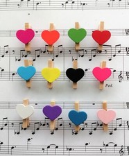 Mini wooden heart pegs craft