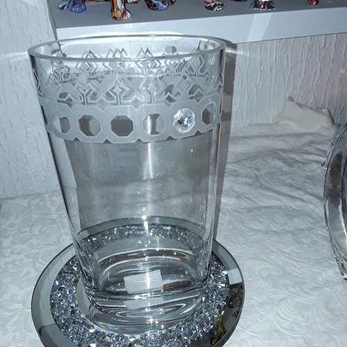 Elegant glass vase with - vase,