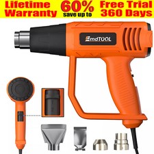 Electric Heat Gun Hot Air Adjustable Temperature FREE Nozzles Heating Power Tool