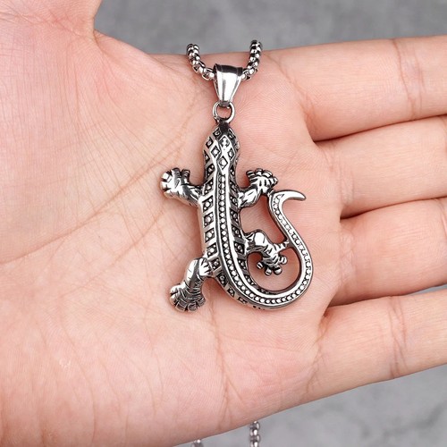 Silver gecko lizard - silver,