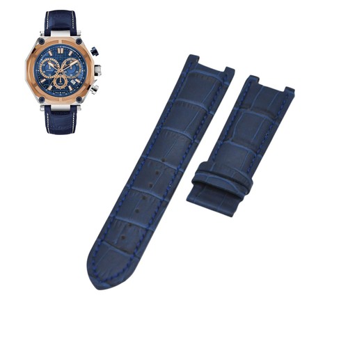22mm blue leather - watch, strap