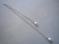 Dainty Teardrop Pearl Backdrop Attachment for a Necklace, Handmade to Order