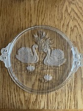 Mikasa Crystal Swan Cake Plate
