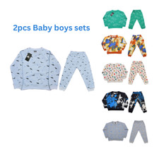 Baby Boys Fleece sweatshirt Hooded Hoodies Pants Tracksuit Outfit Set Clothes