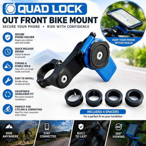 Quad lock out front - out, mount
