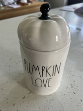 Pumpkin Love Empty Candle Jar Rae Dunn Great Condition