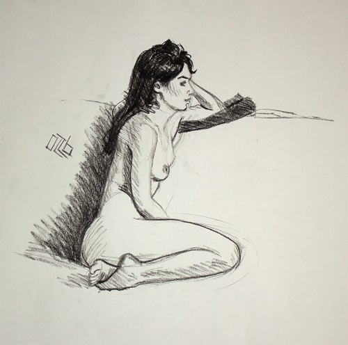 Original female charcoal - original, on
