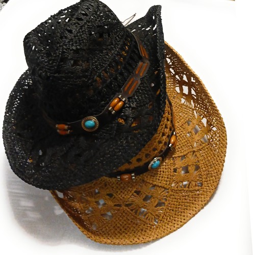 Real straw wire brim - real,