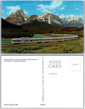 Canadian Pacific Stainless Steel Dome Streamliner Canadian Rockies Postcard