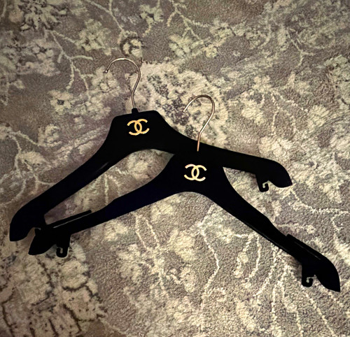 Chanel black wooden hanger - chanel,