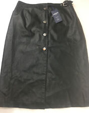 MARKS AND SPENCER SKIRT Faux Leather Midi Buttons Belt UK 14 £49.50 NEW BNWT
