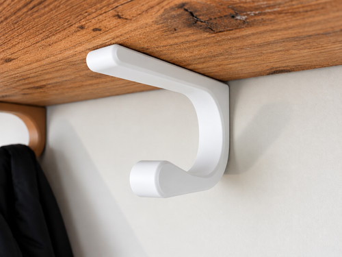 Under shelf coat hanger space - under,
