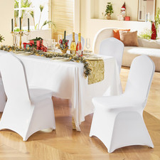 100PCS Stretch Spandex White Folding Chair Covers Wedding Elegance Banquet