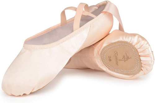 Satin dance shoes split - satin,