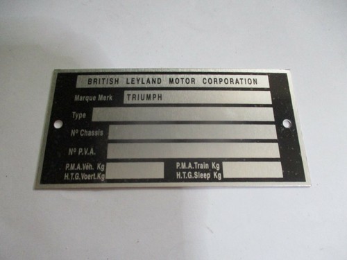 Nameplate sign british leyland - sign,
