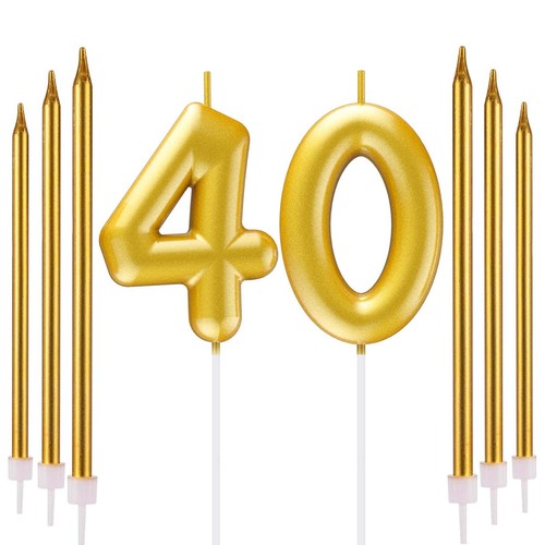 Gold number candle 6 - gold,