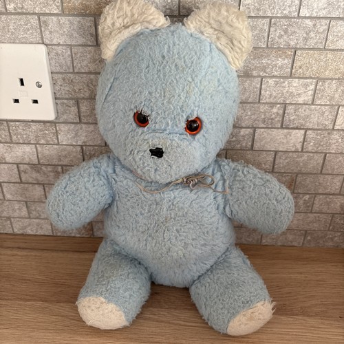Vintage old blue teddy - vintage,