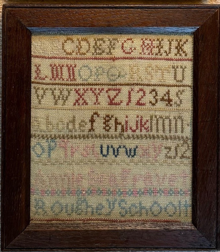 Small antique sampler - small,