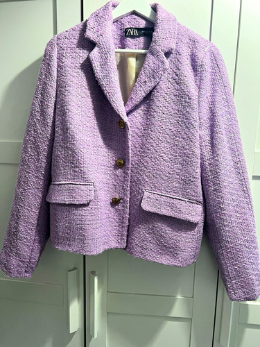 Zara women purple tweed - zara,