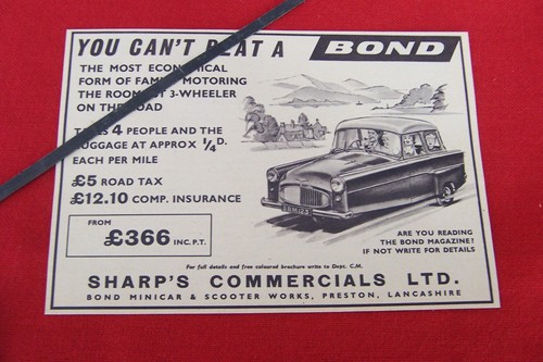 Bond minicar microcar 1960 - bond,