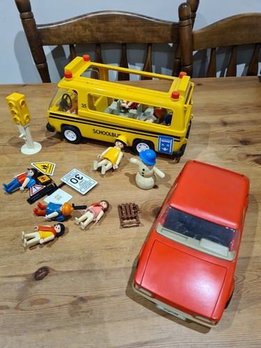 Vintage playmobil school bus - vintage,