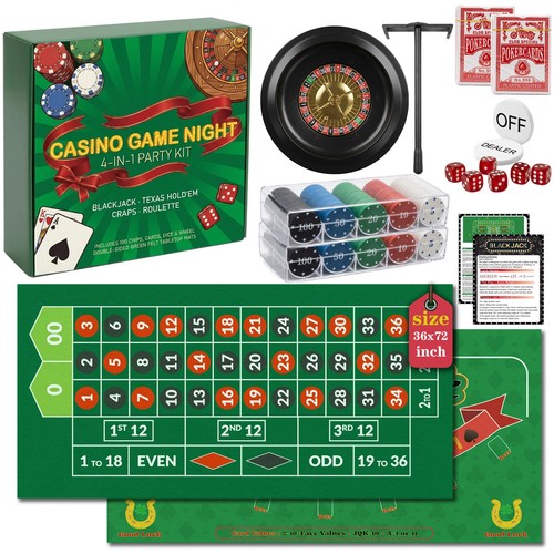 Casino night game - 4-in-1, set