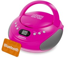 Oakcastle CD250 PORTABLE CD PLAYER BOOMBOX with Bluetooth & FM Radio | Pink