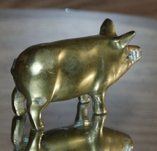 Brass Pig Hog Paperweight