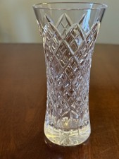 6” Waisted Cut Glass Vase