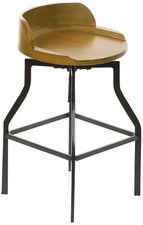 Marais Harvest Oak Wood Adjustable Swivel Bar Stool