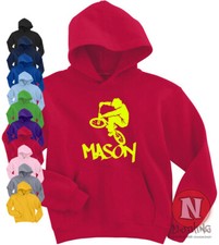 BMX personalised kids hoodie Adults top stunts tricks bike Hoody add your name