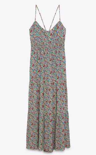 Zara viscose floral midi maxi - zara,