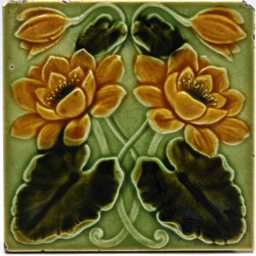 Art nouveau fireplace majolica - art,
