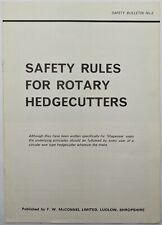 Original McConnel "Safety Rules For Rotary Hedgecutters" Booklet, c 1970's