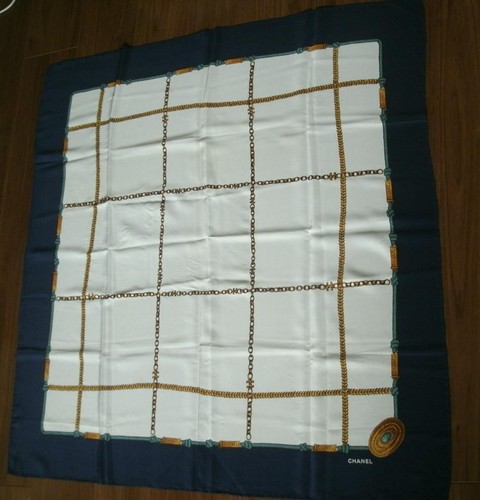 Chanel silk scarf 82x82 white - chanel,