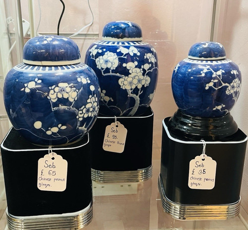 Chinese blue and white floral - white,