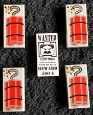 LEGO Printed Tiles Wanted Poster Flatfoot Thomsend Dynamite Bundle Lot 3069px37