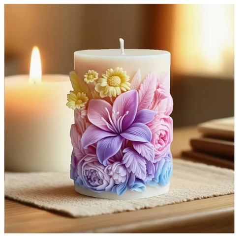 Pillar candle silicone mold - candle,