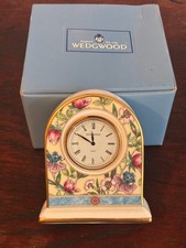 Wedgewood 1995 Sarah Floral Bone China Quartz Movement Mantel Clock 