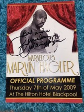 Official Program Marvellous Marvin Hagler May 2009 From Hilton Hotel - Signed