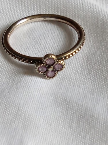 Pandora pink stone flower ring - stone,