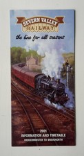 Vintage Information and Timetable Leaflet, Severn Valley Railway 2001. Very good