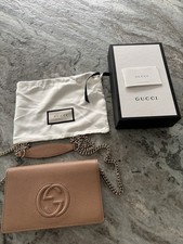 Gucci Small Leather Clutch Handbag Brown