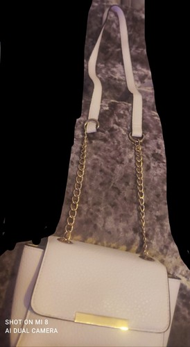 White handbag shoulder bag - handbag,
