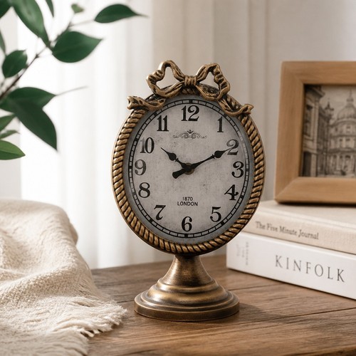 Gold mantel clock silent - clock, sweep