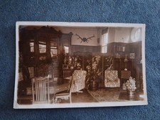 Old Postcard Photograph Of A Library Room In Hotel Dursley